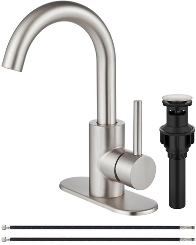 Brushed bathroom faucet - bathroom,