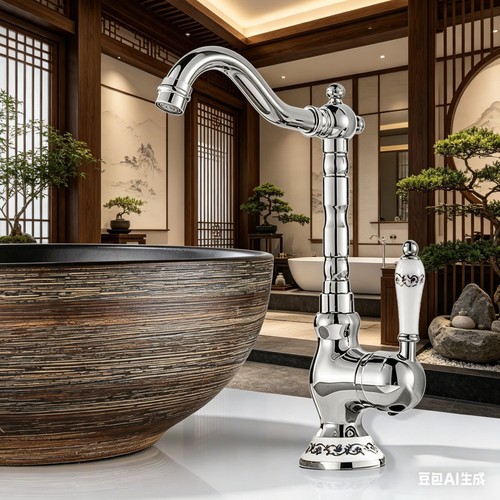 Chrome kitchen sink faucet - kitchen,